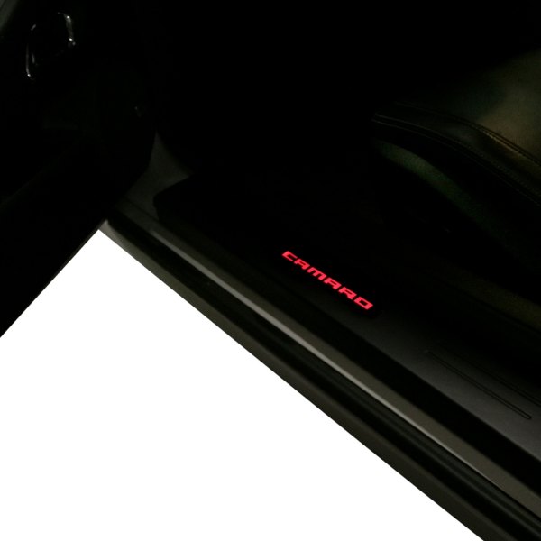WindRestrictor® - Black Door Sills with Camaro Logo
