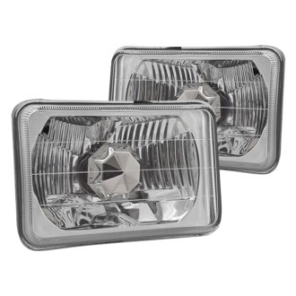 Winjet® - 4x6" Rectangular Chrome Euro Headlights (H4651, 165mm)