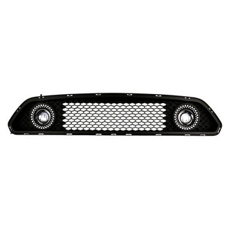 Winjet® - 1-Pc Renegade Version 1 Black Honeycomb Mesh Main Grille with Halo Ring DRL and LED Fog Lights