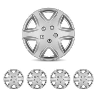 Winjet® - 15" 6-Spokes 5049 Style Silver Hubcaps Wheel Covers