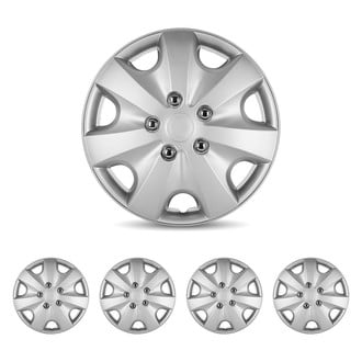 Winjet® CHB-5051-A-14 - 14" 7-Slot 5051 Style Silver Hubcaps Wheel Covers