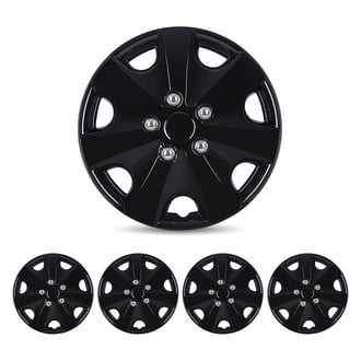 Winjet® CHB-5051-BL-13 - 13" 7-Slot 5051 Style Black Lacquer Hubcaps Wheel Covers