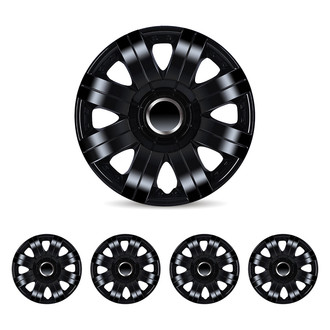 Winjet® CHB-5056-BL-15 - 15" 8-Spokes 5056 Style Black Lacquer Hubcaps Wheel Covers