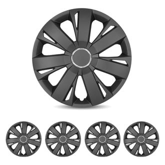 Winjet® - 15" 7-Spokes 5077 Style Black Matte Hubcaps Wheel Covers