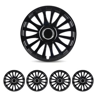 Winjet® - 16" 16-Spokes 5081 Style Black Lacquer Hubcaps Wheel Covers