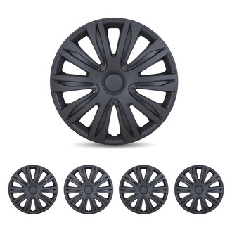 Winjet® - 16" 10-Spokes 5083 Style Black Matte Hubcaps Wheel Covers