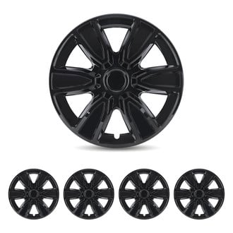 Winjet® - 15" 6-Spokes 5087 Style Black Lacquer Hubcaps Wheel Covers