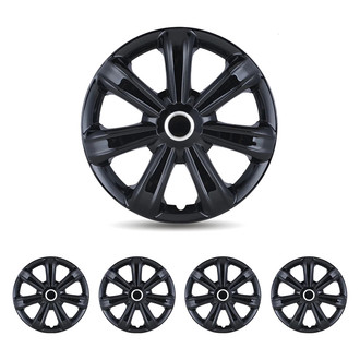 Winjet® - 15" 7-Spokes 5088 Style Black Lacquer Hubcaps Wheel Covers