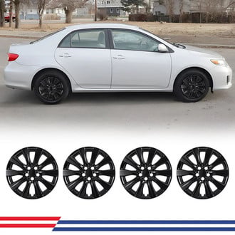 Winjet® - 16" 10-Spokes 5109 Style Black Lacquer Hubcaps Wheel Covers