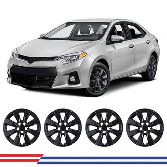 Winjet® - 16" 8-Spokes 5110 Style Black Lacquer Hubcaps Wheel Covers