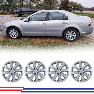 Winjet® - 16" 8-Spokes 5110Z Style Lacquer Hubcaps Wheel Covers with Decorative Screws