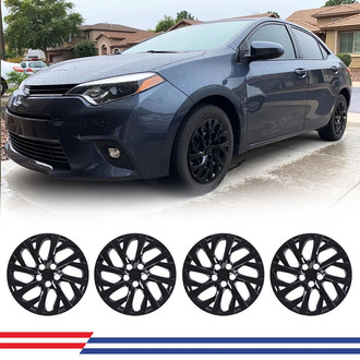 Winjet® - 16" 8 Y-Spokes 5111 Style Black Lacquer Hubcaps Wheel Covers