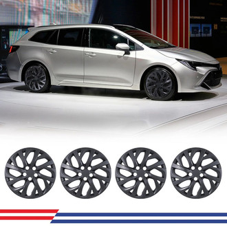 Winjet® - 16" 8 Y-Spokes 5111 Style Black Matte Hubcaps Wheel Covers