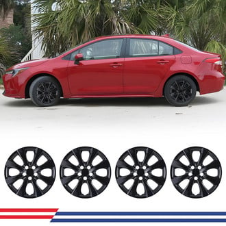 Winjet® - 16" 8-Spokes 5112 Style Black Lacquer Hubcaps Wheel Covers