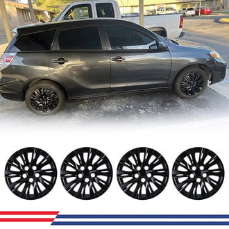 Winjet® - 16" 10-Spokes 5113 Style Black Lacquer Hubcaps Wheel Covers