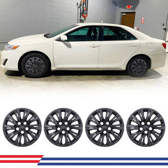 Winjet® - 16" 10-Spokes 5113 Style Black Matte Hubcaps Wheel Covers