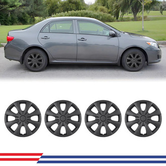 Winjet® - 15" 5115 Style Black Matte Hubcaps Wheel Covers