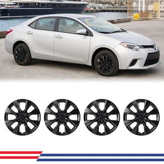 Winjet® - 15" 5117 Style Black Lacquer Hubcaps Wheel Covers