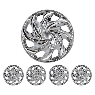 Winjet® - 15" 8 Turbine-Spokes T003 Style Chrome Hubcaps Wheel Covers