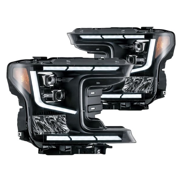 Winjet® - Black/Smoke Sequential DRL Bar Projector LED Headlights