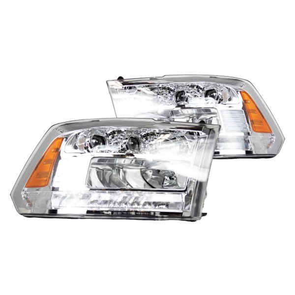 Winjet® - Chrome Projector LED Headlights with Sequential Turn Signal