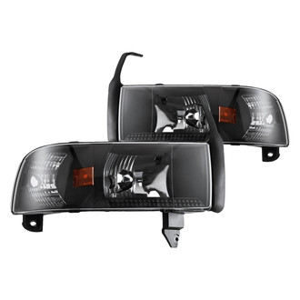 Winjet® CHWJ-0292-B - Driver and Passenger Side Black Euro Headlights