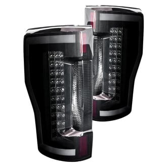 Winjet® - Renegade Driver and Passenger Side Black/Smoke Sequential Fiber Optic LED Tail Lights