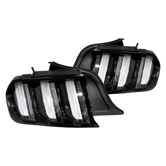 Winjet® - Renegade Driver and Passenger Side Gloss Black Sequential Fiber Optic LED Tail Lights