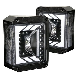 Winjet® - Renegade Driver and Passenger Side Black Fiber Optic LED Tail Lights