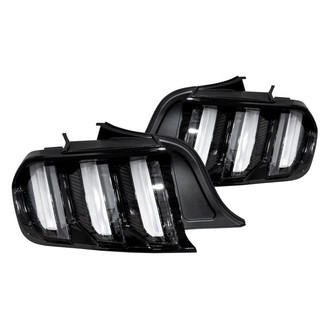 Winjet® - Renegade Driver and Passenger Side Gloss Black Sequential Fiber Optic LED Tail Lights