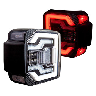 Winjet® - Renegade Driver and Passenger Side Black Sequential Fiber Optic LED Tail Lights