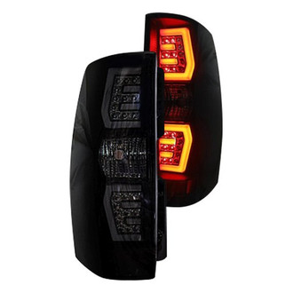 Winjet® - Renegade Driver and Passenger Side Black/Smoke Sequential Fiber Optic LED Tail Lights