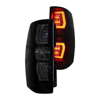 Winjet® - Renegade Driver and Passenger Side Black/Smoke Sequential Fiber Optic LED Tail Lights