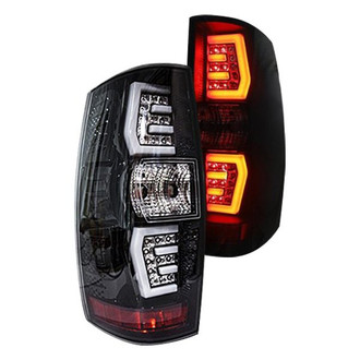 Winjet® - Renegade Driver and Passenger Side Gloss Black Sequential Fiber Optic LED Tail Lights