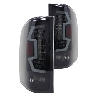 Winjet® - Renegade Driver and Passenger Side Black/Smoke Sequential Fiber Optic LED Tail Lights