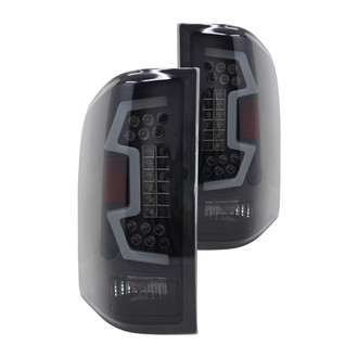 Winjet® - Renegade Driver and Passenger Side Black/Smoke Sequential Fiber Optic LED Tail Lights