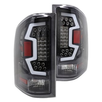 Winjet® - Renegade Driver and Passenger Side Gloss Black Sequential Fiber Optic LED Tail Lights