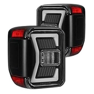 Winjet® CTRNG0668-GBC-SQ - Renegade Driver and Passenger Side Gloss Black Sequential Fiber Optic LED Tail Lights
