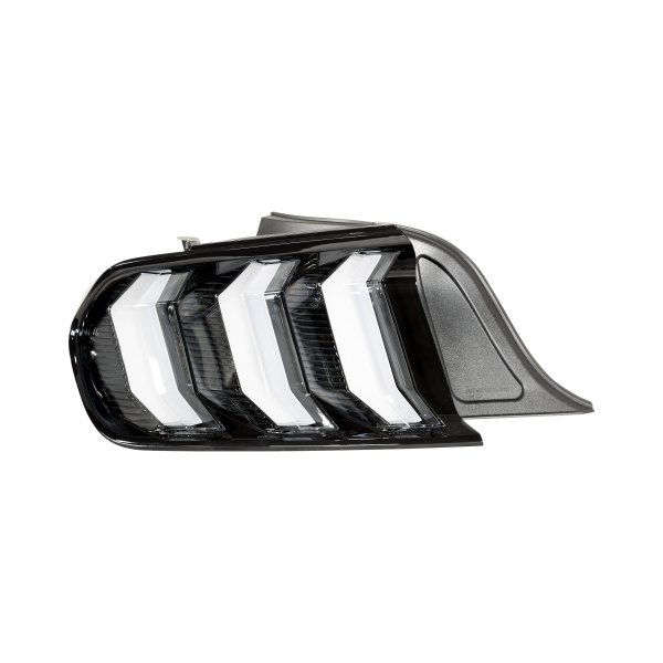 Winjet® - Gloss Black Sequential Fiber Optic LED Tail Lights, Ford Mustang