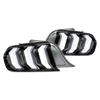 Winjet® - Driver and Passenger Side Gloss Black Sequential Fiber Optic LED Tail Lights