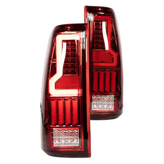 Winjet® - Driver and Passenger Side Chrome/Red LED Tail Lights