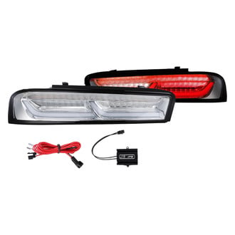 Winjet® - Driver and Passenger Side Chrome Sequential Fiber Optic LED Tail Lights