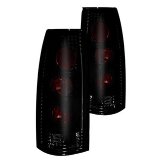 Winjet® - Driver and Passenger Side Black Red/Smoke Euro Tail Lights