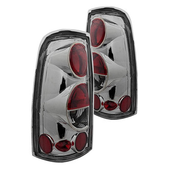 Winjet® - Driver and Passenger Side Chrome/Red Euro Tail Lights