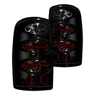 Winjet® - Driver and Passenger Side Black Red/Smoke Euro Tail Lights