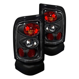 Winjet® - Driver and Passenger Side Black/Red Euro Tail Lights