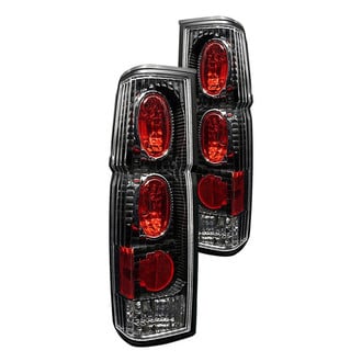 Winjet® CTWJ-0041-BC - Driver and Passenger Side Black/Red Euro Tail Lights