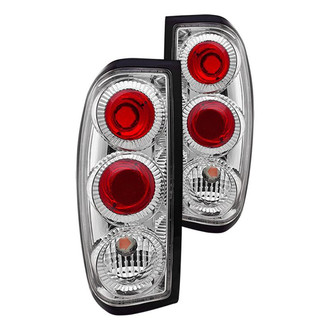 Winjet® CTWJ-0043-CC - Driver and Passenger Side Chrome/Red Euro Tail Lights