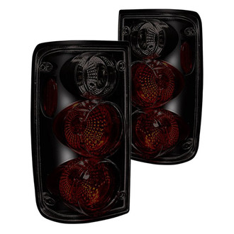 Winjet® - Driver and Passenger Side Black/Smoke Euro Tail Lights