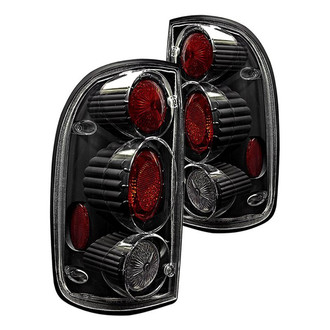 Winjet® CTWJ-0046-BC - Driver and Passenger Side Black/Red Euro Tail Lights